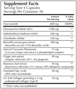 Arthro Select Ingredients