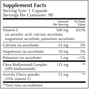 Buffered C Select Ingredients
